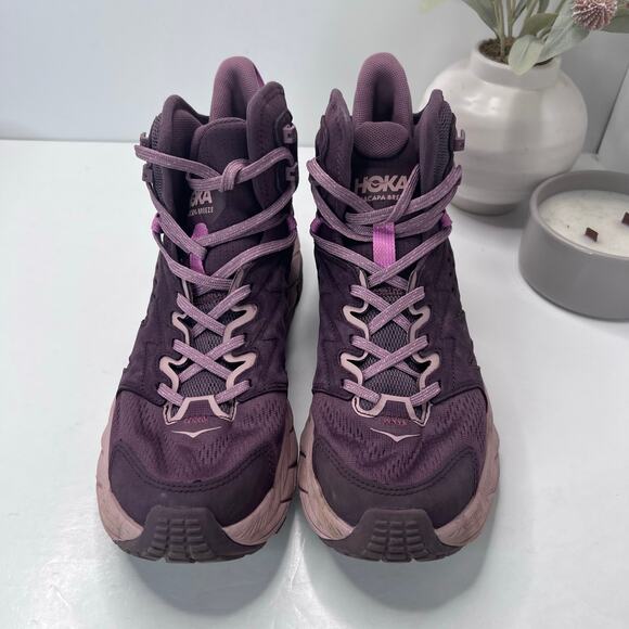 Hoka One One Anacapa Breeze Aero Mid Trail Running Shoe Raisin/Mauve Women 9.5B - Picture 4 of 10